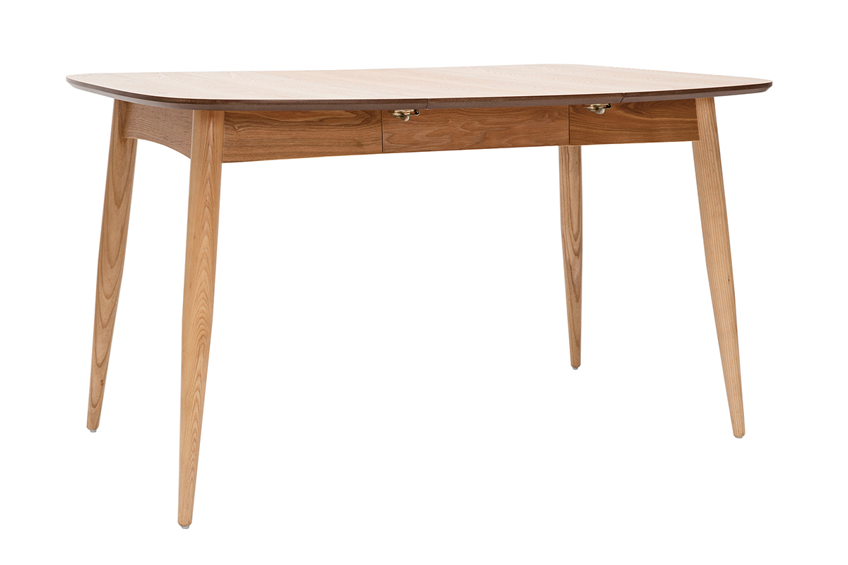 Table � manger extensible carr�e en bois clair L90-130 cm NORDECO