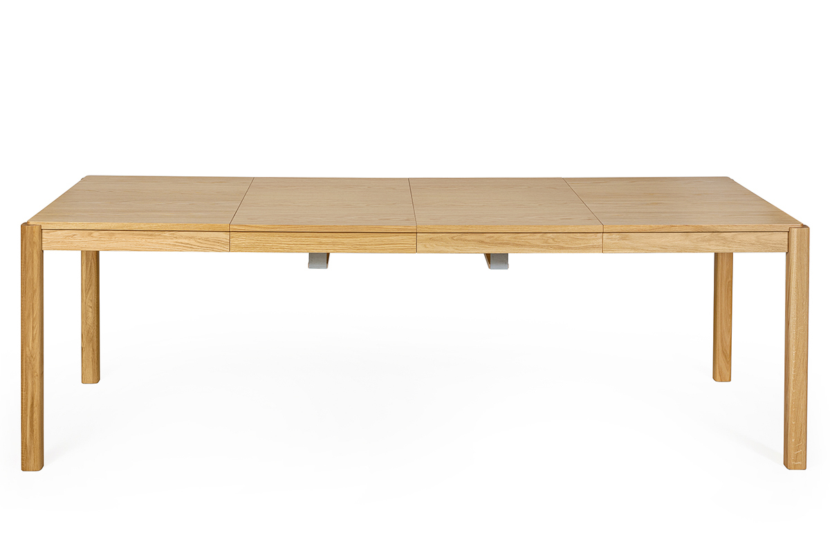 Table � manger extensible rallonges int�gr�es en bois clair ch�ne rectangulaire L125-238 cm AGALI