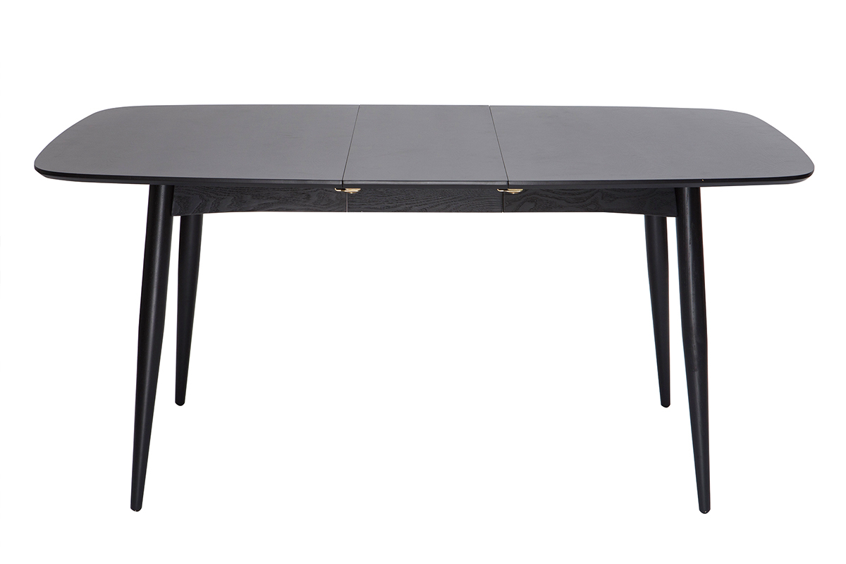 Table � manger extensible rectangulaire en bois noir L130-160 cm NORDECO