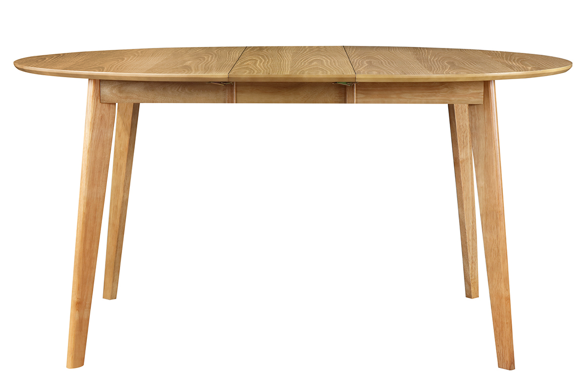 Table � manger ronde extensible finition ch�ne L120-150 cm LEENA
