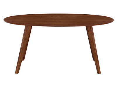 Table &agrave; manger vintage ovale en bois fonc&eacute; L160 cm MARIK