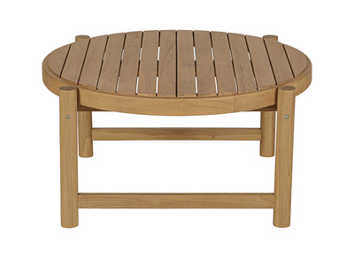 Table basse de jardin ronde en bois teck massif D80 cm MOANA