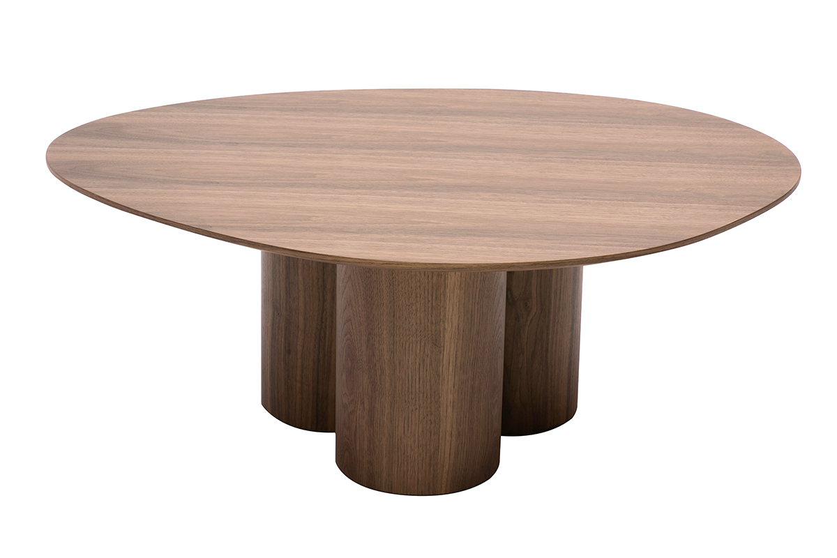 Table basse design bois fonc� noyer L100 cm HOLLEN
