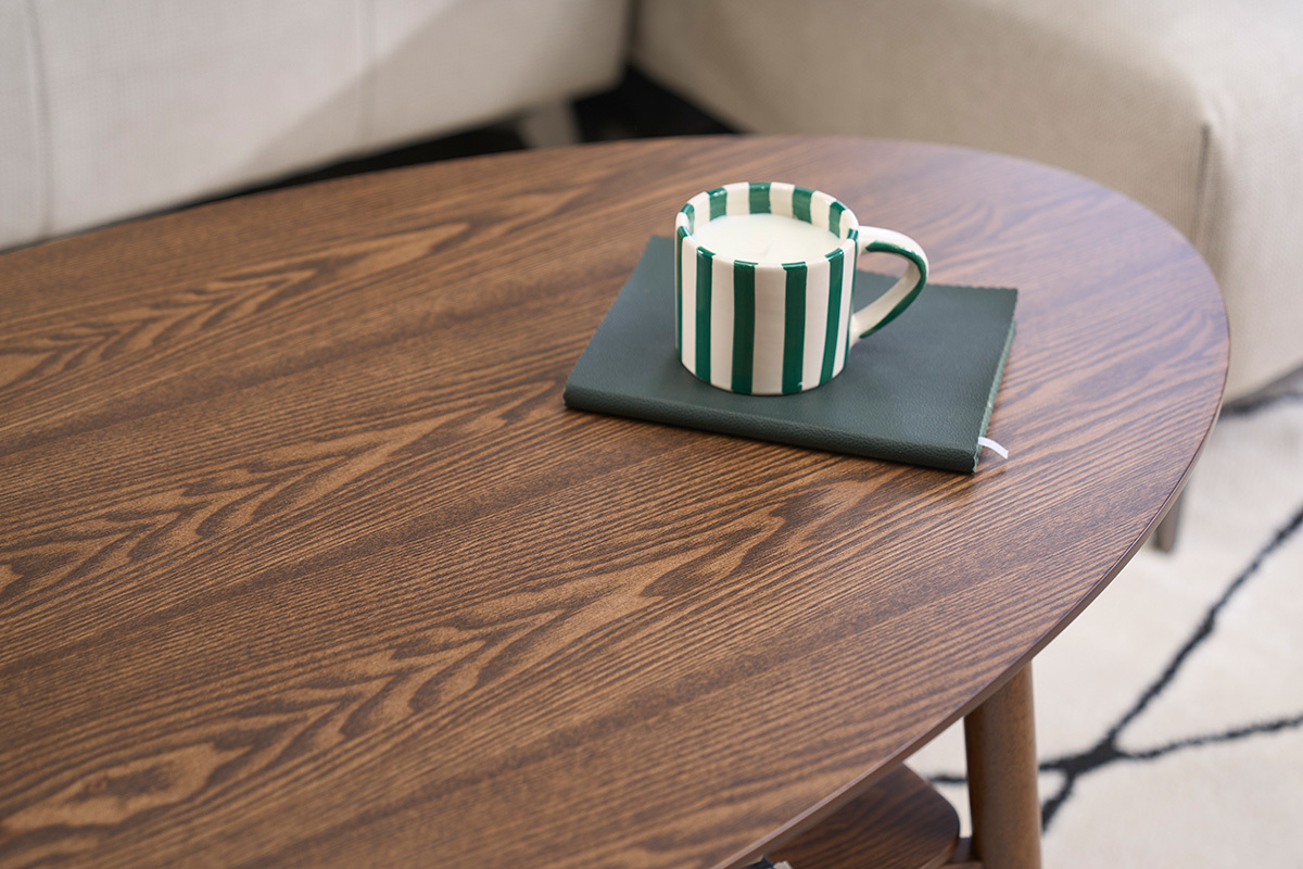 Table basse ovale en bois fonc� L120 cm HANAE