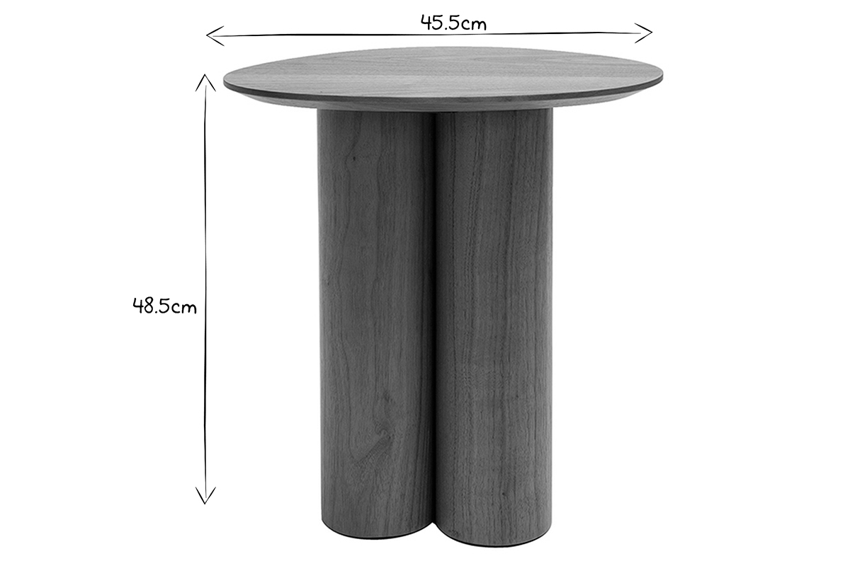 Table d'appoint design bois fonc� noyer L44 cm HOLLEN