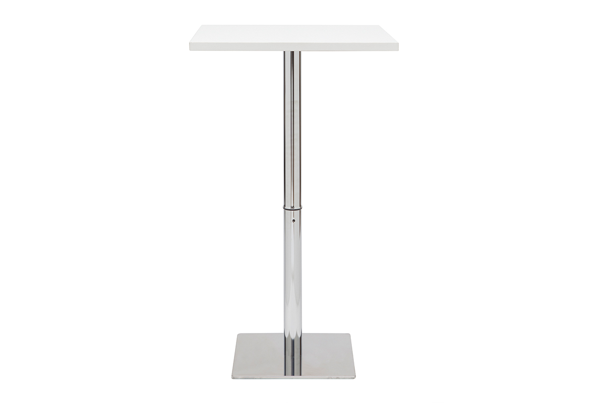 Table de bar design carr�e blanche L60 cm JACK