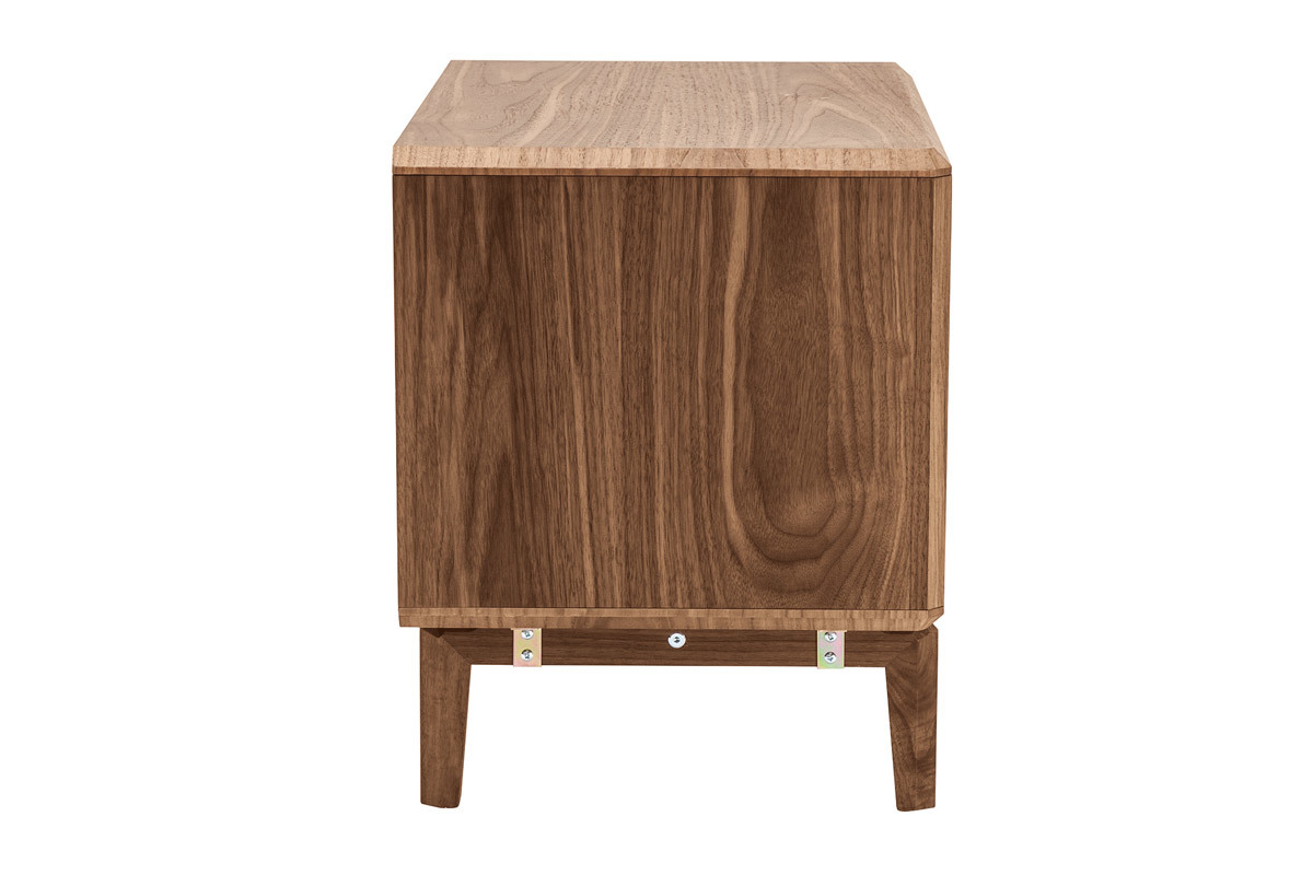 Table de chevet bois fonc� noyer SUVA