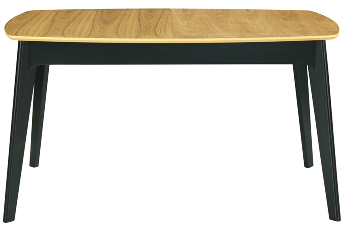 Table extensible rallonges int�gr�es rectangulaire bois et noir L140-180 cm MEENA