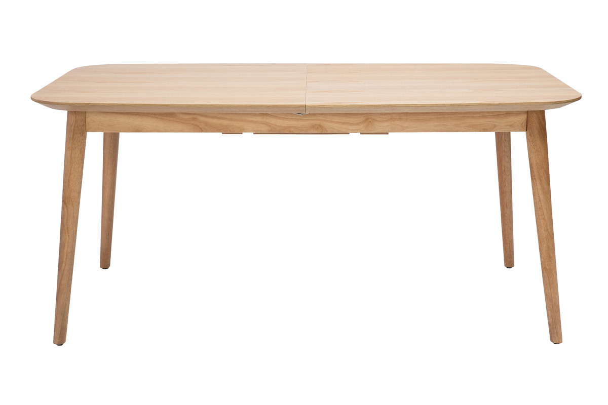 Table extensible rallonges int�gr�es rectangulaire en bois clair ch�ne L160-210 cm ANK