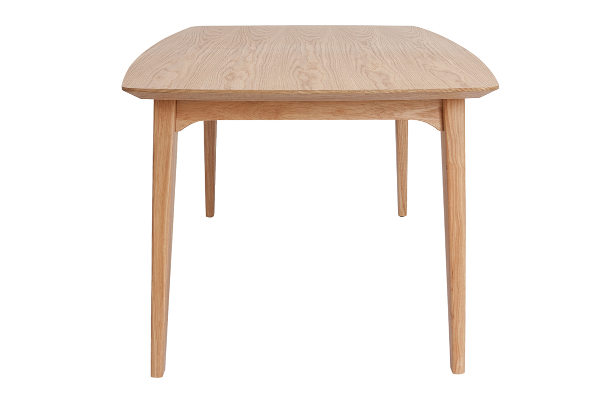 Table extensible en bois clair vue de profil, mod�le FIFTIES.