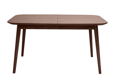 Table extensible rallonges int&eacute;gr&eacute;es rectangulaire en bois fonc&eacute; noyer L140-170 cm ANK