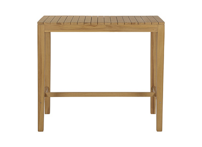 Table haute de jardin rectangulaire en bois teck massif L120 cm GILI