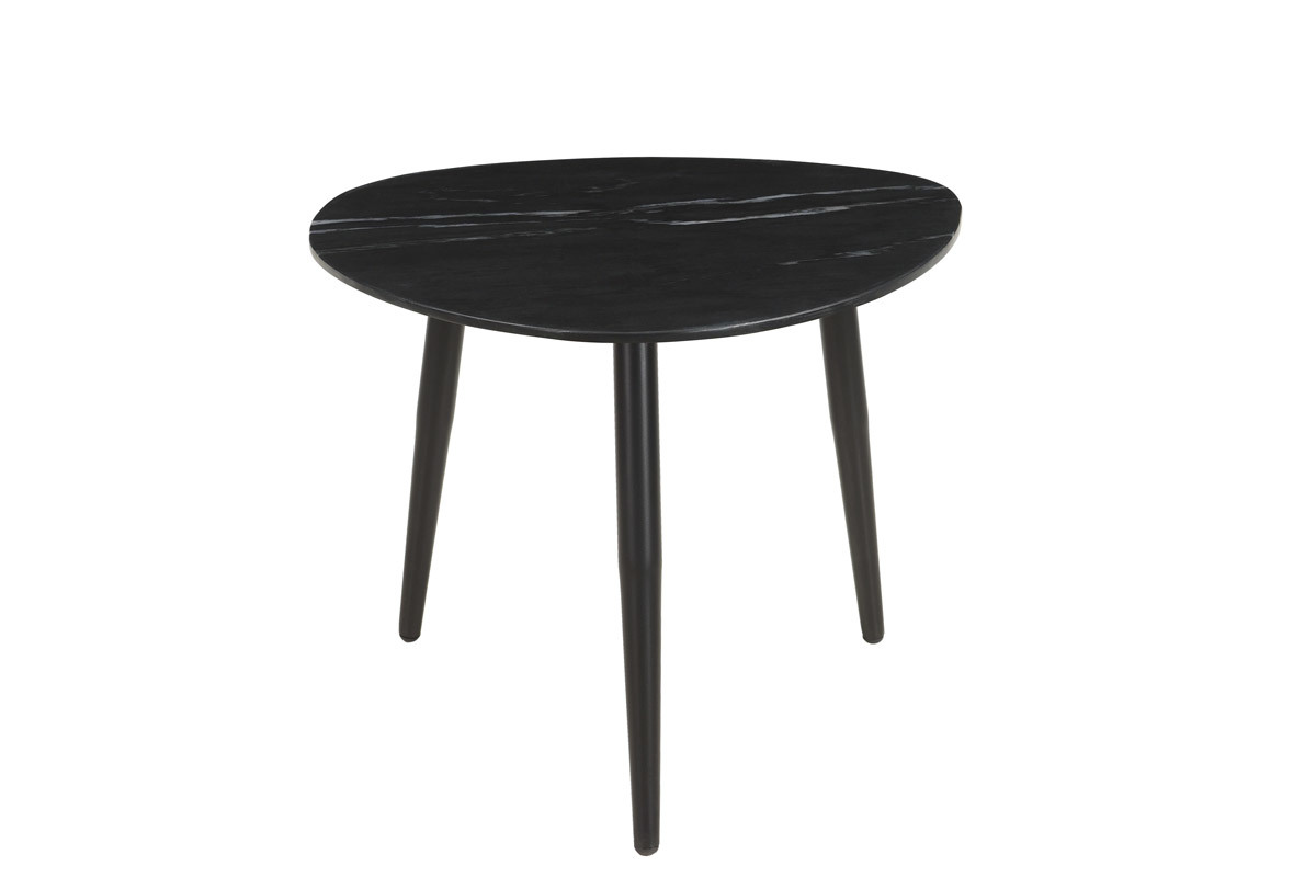 Tables basses gigognes ovales en marbre noir et m�tal (lot de 2) PLATZ