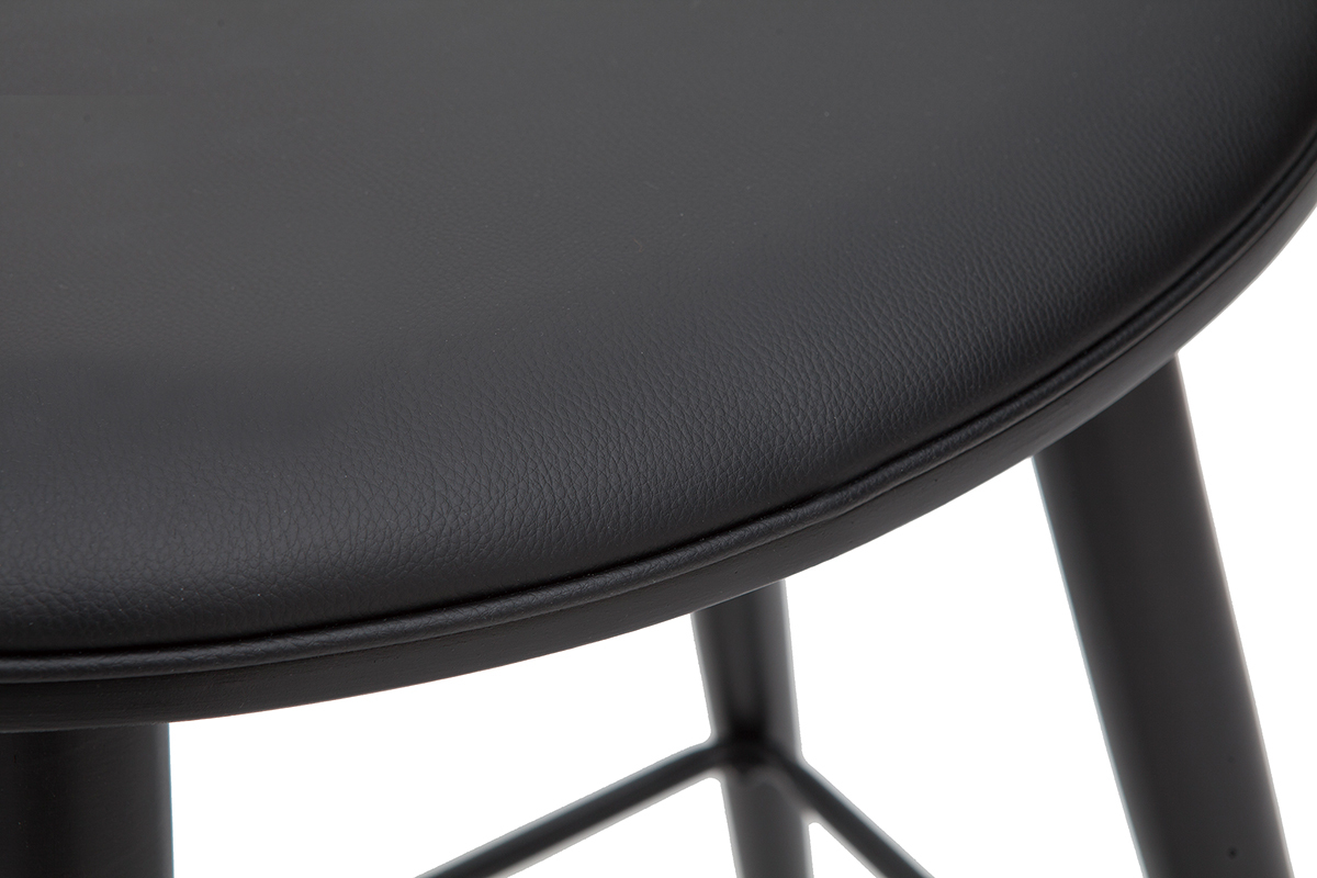 Tabourets de bar design noirs H65.5 cm (lot de 2) MEADOW