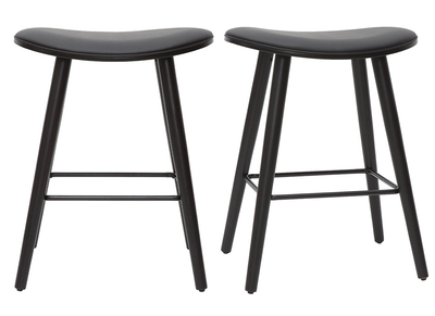 Tabourets de bar design noirs H65.5 cm (lot de 2) MEADOW
