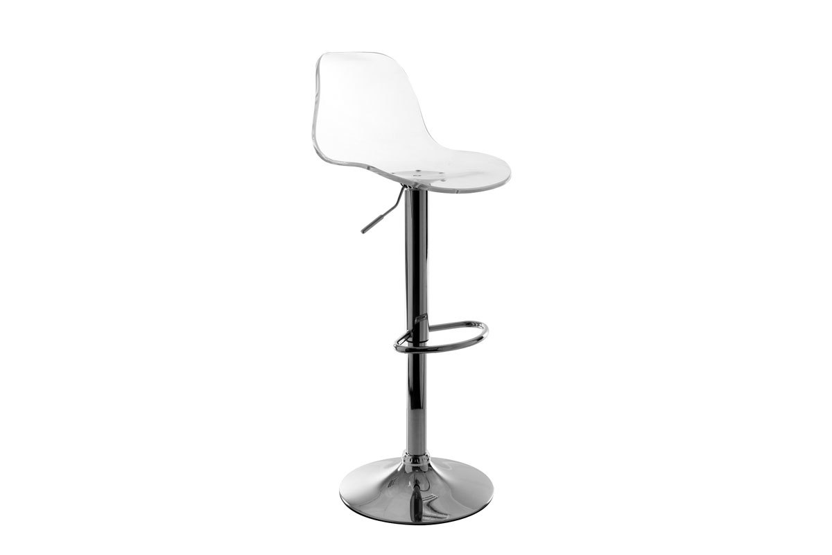 Tabourets de bar design r�glables transparents (lot de 2) GALILEO