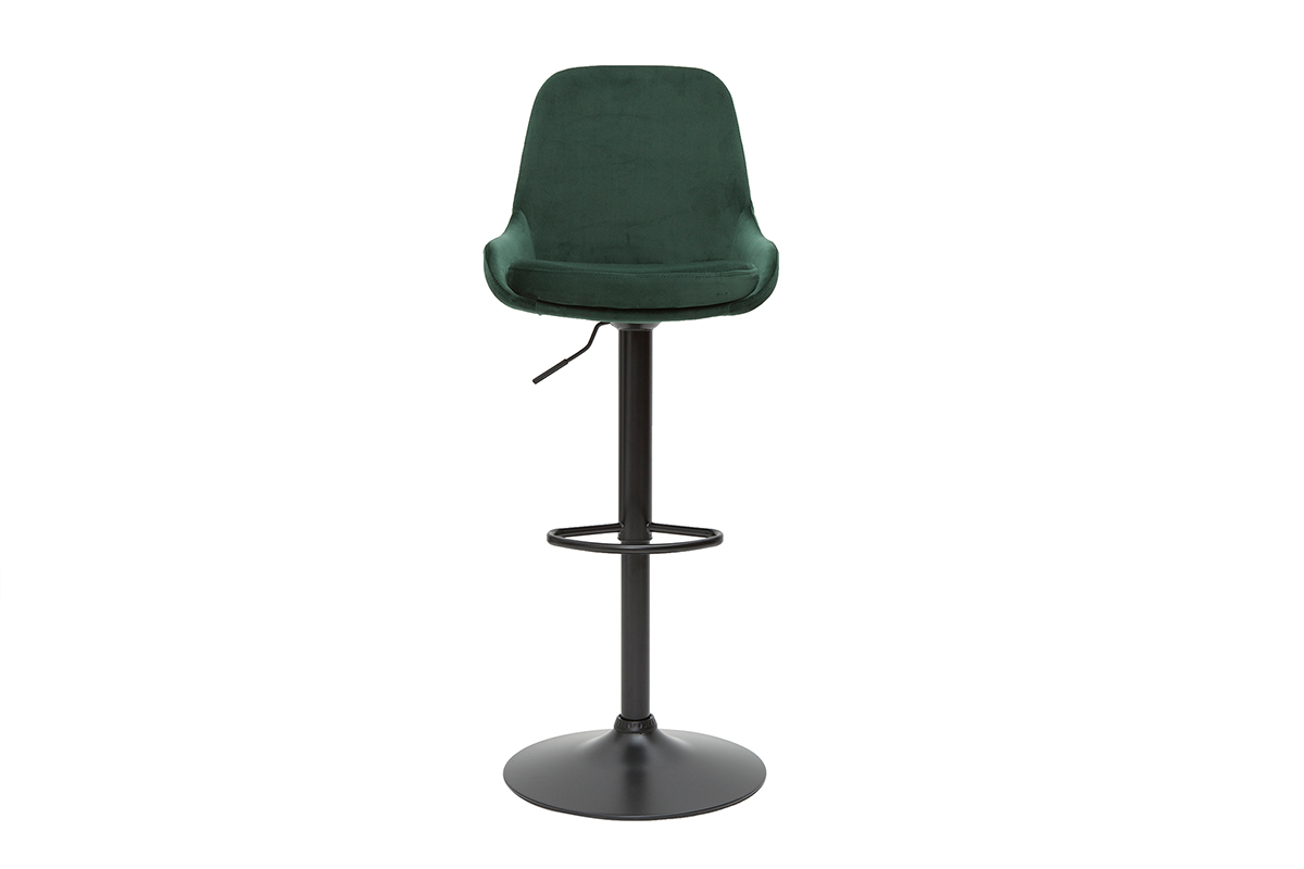 Tabourets de bar design r�glables velours vert (lot de 2) HOLO