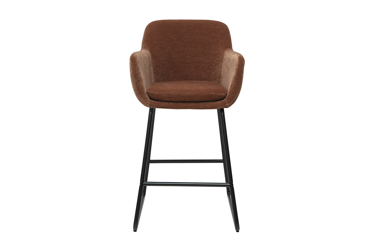 Tabourets de bar en tissu effet velours terre br�l�e H65 cm (lot de 2) AMIKA