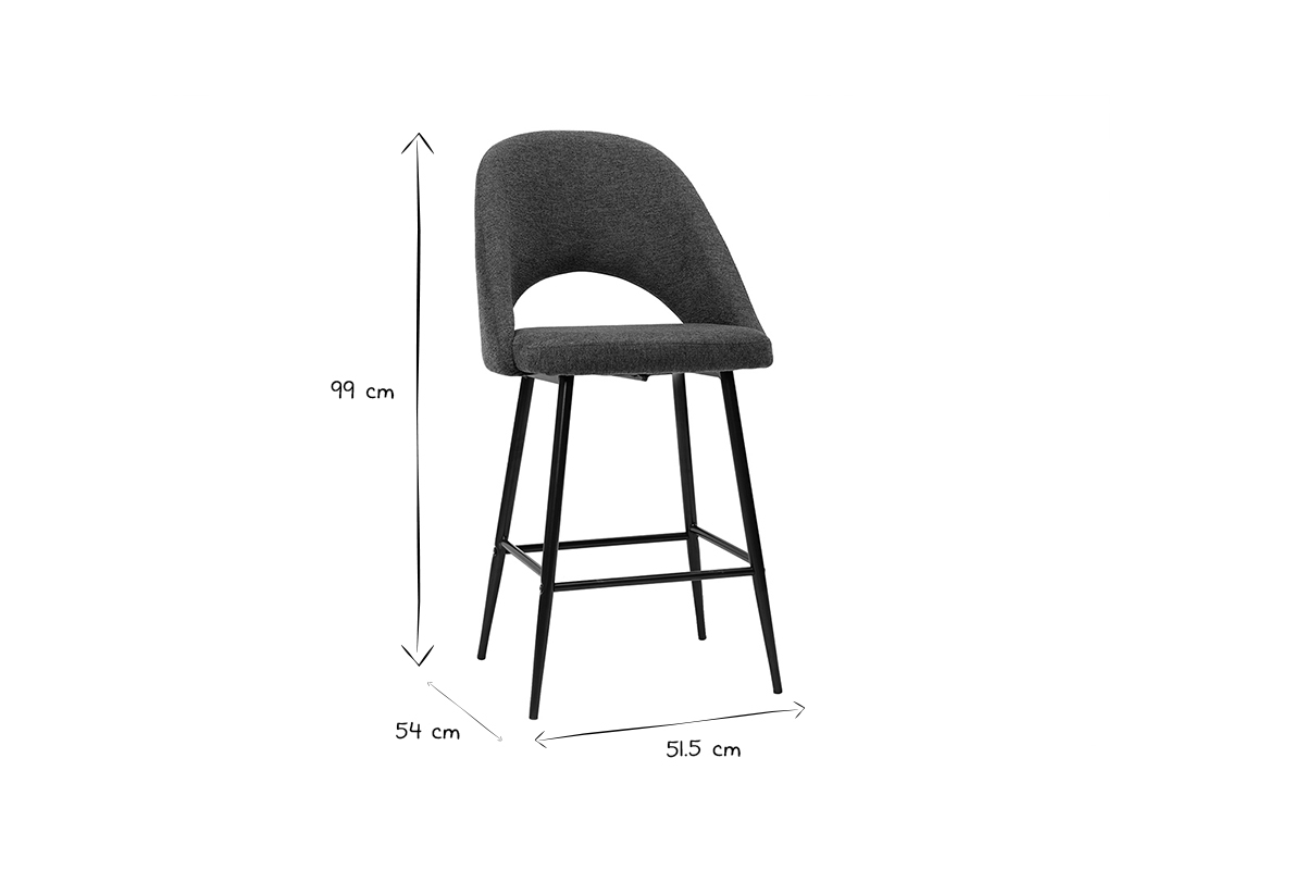 Tabourets de bar en tissu effet velours textur� vert H65 cm (lot de 2) COSETTE