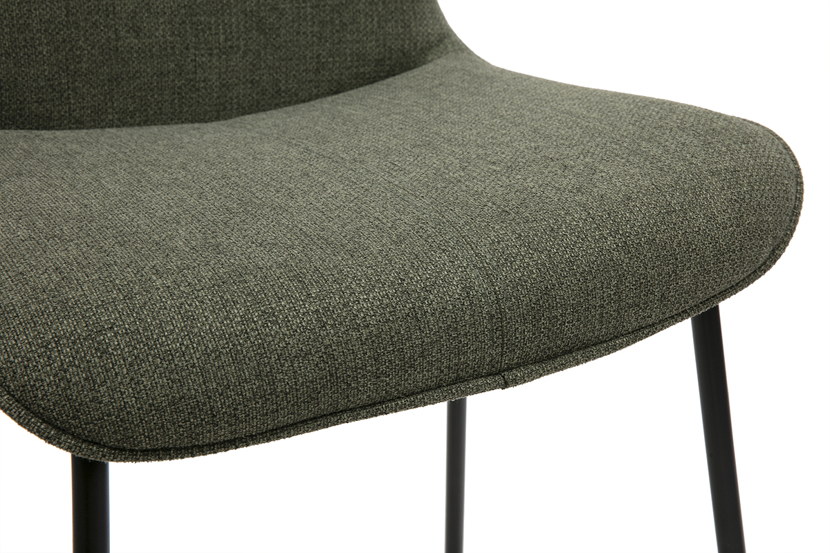 Tabourets de bar en tissu vert kaki et m�tal H65 cm (lot de 2) BOOST