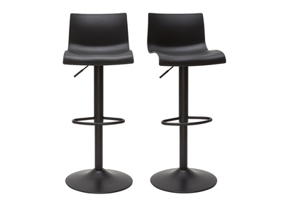 Tabourets de bar r&eacute;glables design en m&eacute;tal noir (lot de 2) ONA
