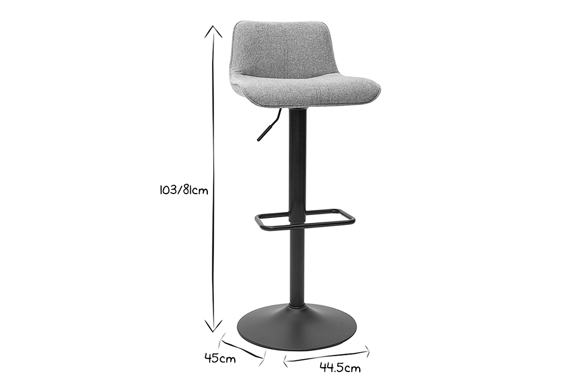 Tabourets de bar r�glables pivotants 360� en tissu effet velours textur� jaune moutarde et m�tal (lot de 2) BOOST