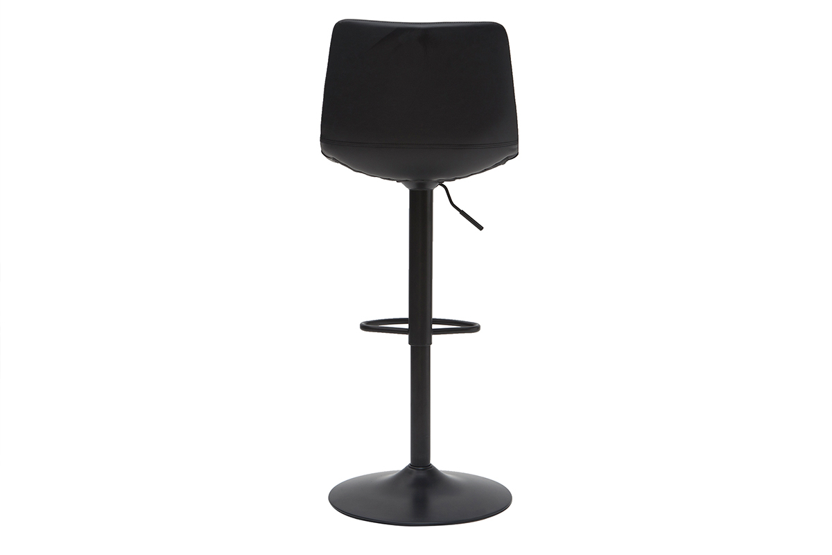 Tabourets de bar vintage r�glables pivotants noirs (lot de 2) NEW ROCK