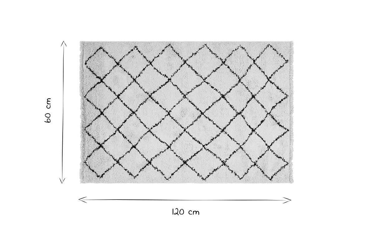 Tapis /  descente de lit style berb�re �cru 60 x 120 cm ZELIA
