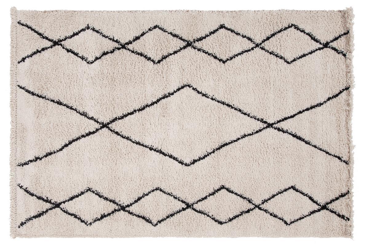 Tapis style berb�re motif noir 160 x 230 cm TRIBU