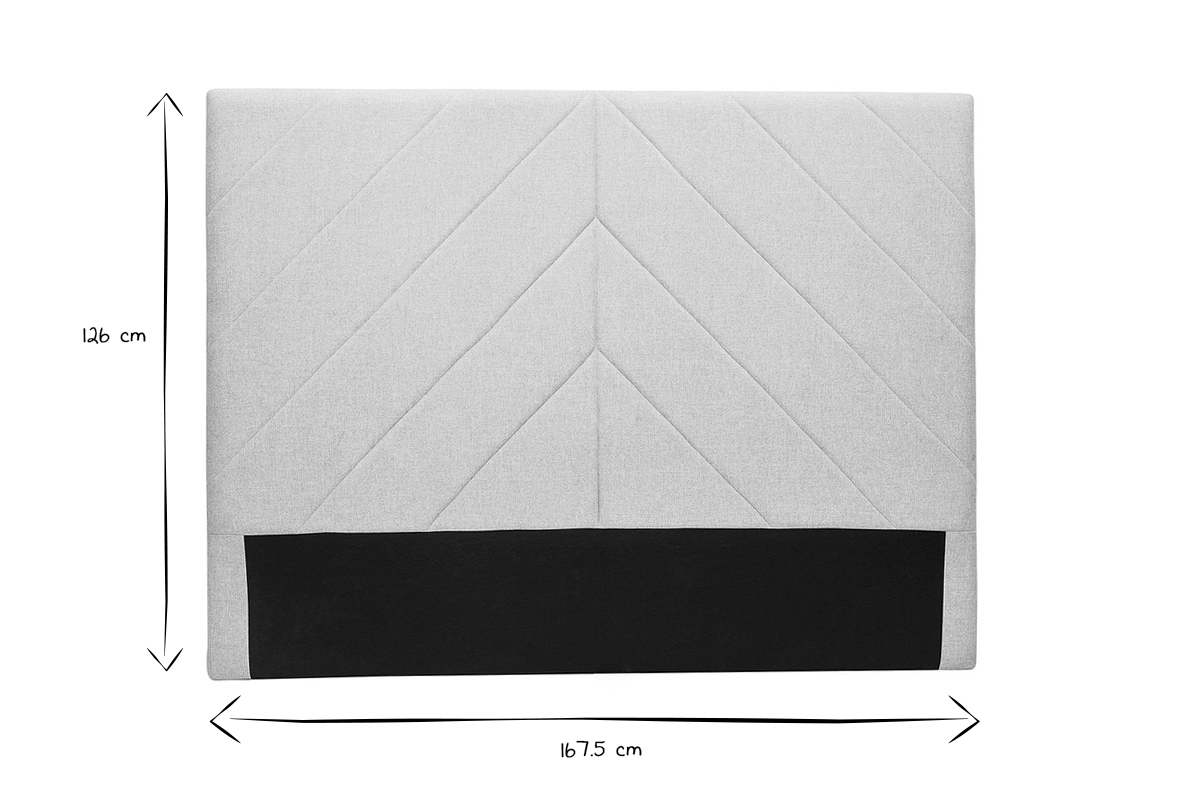 T�te de lit en tissu beige L160 cm AVAH